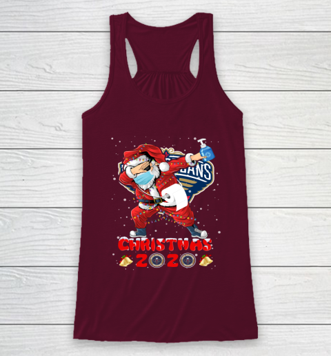 New Orleans Pelicans Funny Santa Claus Dabbing Christmas 2020 NBA Racerback Tank 2