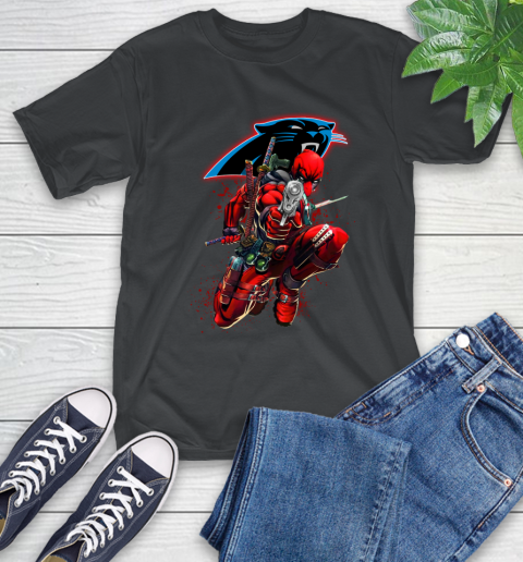 NFL Deadpool Marvel Comics Sports Football Carolina Panthers T-Shirt 2
