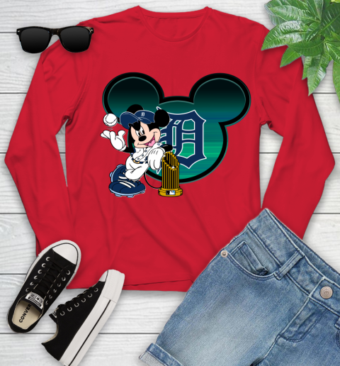 MLB Detroit Tigers The Commissioner's Trophy Mickey Mouse Disney Youth Long Sleeve 11