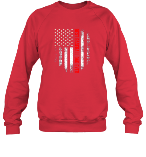 jjff vintage usa best baseball dad ever american flag daddy gift sweatshirt 35 front red
