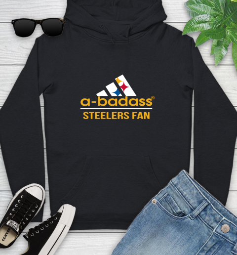 Pittsburgh Steelers NFL Football A Badass Adidas Adoring Fan Sports Youth Hoodie