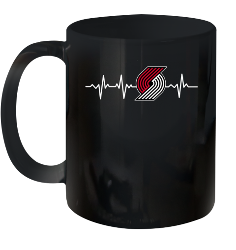 Portland Trail Blazers NBA Basketball Heart Beat Shirt Ceramic Mug 11oz