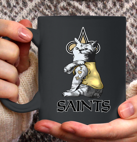 NFL Football My Cat Loves New Orleans Saints Ceramic Mug 11oz 3 NFL Football My Cat Loves New Orleans Saints Ceramic Mug 11oz - Image 3