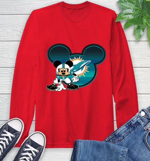 NFL Miami Dolphins Mickey Mouse Disney Football T Shirt Long Sleeve T-Shirt 10