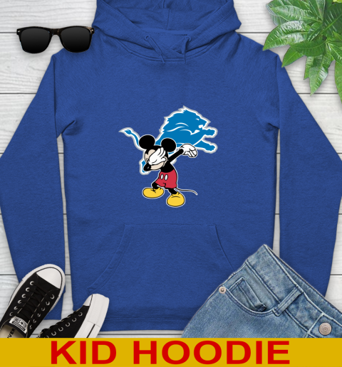Detroit Lions NFL Football Dabbing Mickey Disney Sports Youth Hoodie 10