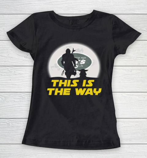 New York Jets NFL Football Star Wars Yoda And Mandalorian This Is The Way Women's T-Shirt
