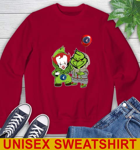 Minnesota Timberwolves Baby Pennywise Grinch Christmas NBA Basketball Sweatshirt 7