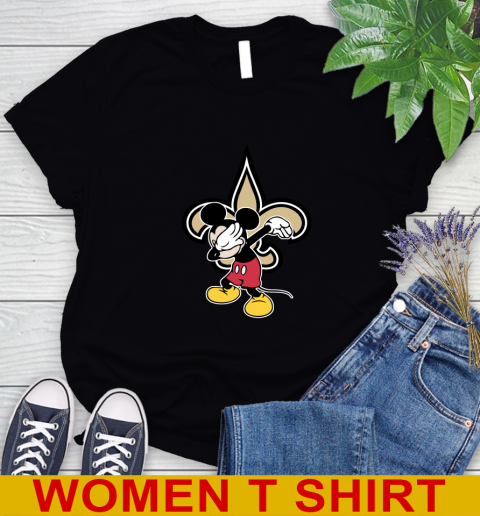 New Orleans Saints NFL Football Dabbing Mickey Disney Sports Women's T-Shirt 2