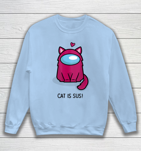 Among Us Game Shirt Cute Cat Astronaut Among me or us Nerdy Girl Gamer Sweatshirt 4