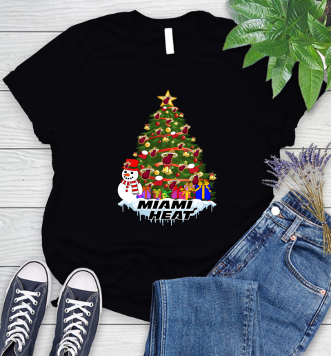 Miami Heat Merry Christmas NBA Basketball Sports Women's T-Shirt 2
