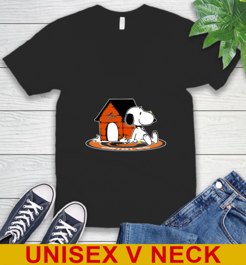MLB Baseball Baltimore Orioles Snoopy The Peanuts Movie Shirt V-Neck T-Shirt 2