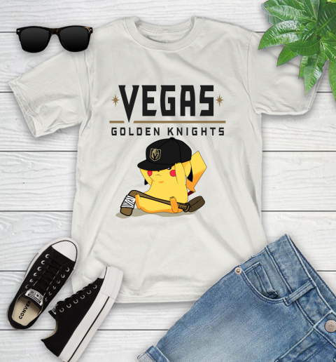 NHL Pikachu Hockey Sports Vegas Golden Knights Youth T-Shirt 12
