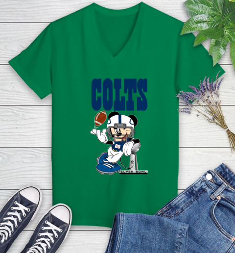 NFL Indianapolis Colts Mickey Mouse Disney Super Bowl Football T Shirt Women's V-Neck T-Shirt 19