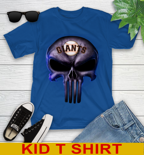 San Francisco Giants MLB Baseball Punisher Skull Sports Youth T-Shirt 10
