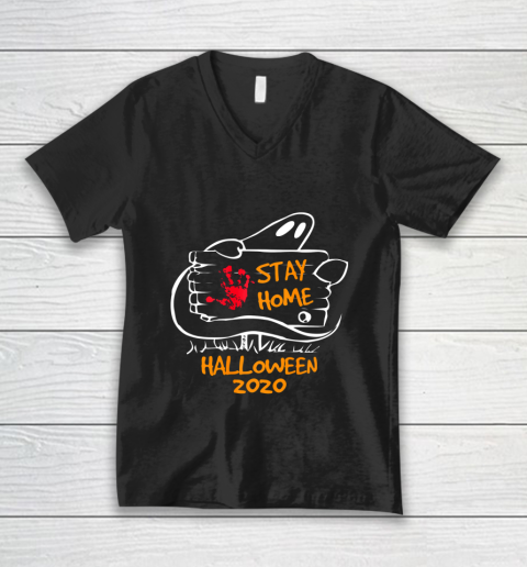 Social Distancing Quarantine Halloween V-Neck T-Shirt