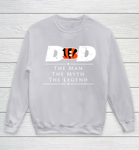 Cincinnati Bengals NFL Football Dad The Man The Myth The Legend Youth Sweatshirt 3