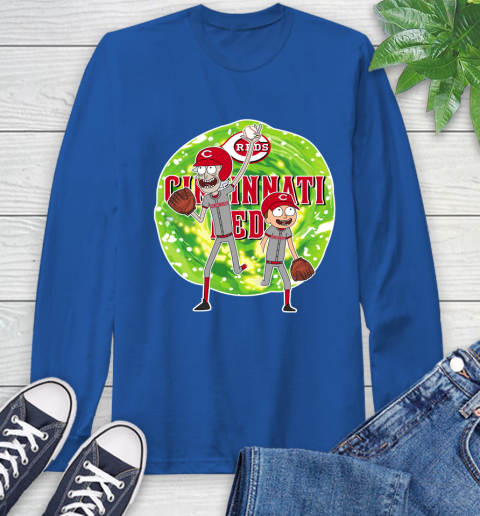 MLB Cincinnati Reds Rick And Morty Baseball Sports Long Sleeve T-Shirt 9