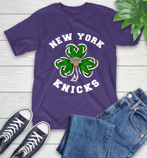 NBA New York Knicks Three Leaf Clover St Patrick's Day Basketball Sports T-Shirt 5