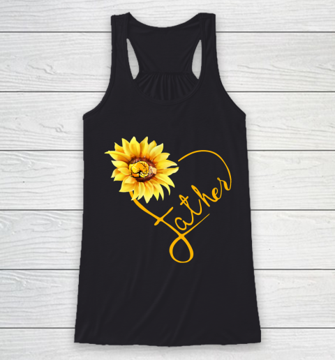 Father's Day Funny Gift Ideas Apparel  Father Sunflower Heart Symbol Matching Family T Shirt Racerback Tank