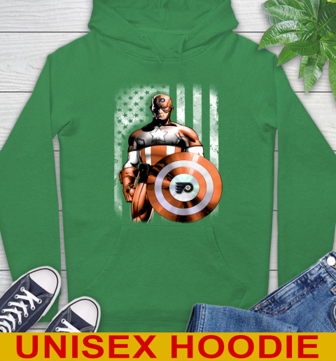 Philadelphia Flyers NHL Hockey Captain America Marvel Avengers American Flag Shirt Hoodie 8