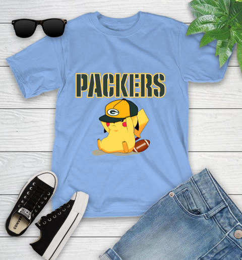 NFL Pikachu Football Sports Green Bay Packers Youth T-Shirt 11