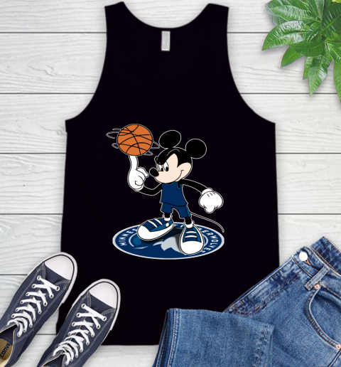 NBA Basketball Minnesota Timberwolves Cheerful Mickey Disney Shirt Tank Top