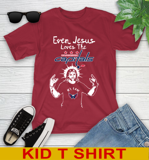Washington Capitals NHL Hockey Even Jesus Loves The Capitals Shirt Youth T-Shirt 12