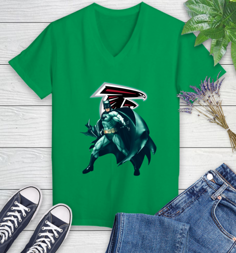 NFL Batman Football Sports Atlanta Falcons Women's V-Neck T-Shirt 5