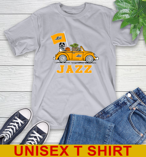 NBA Basketball Utah Jazz Darth Vader Baby Yoda Driving Star Wars Shirt T-Shirt 6