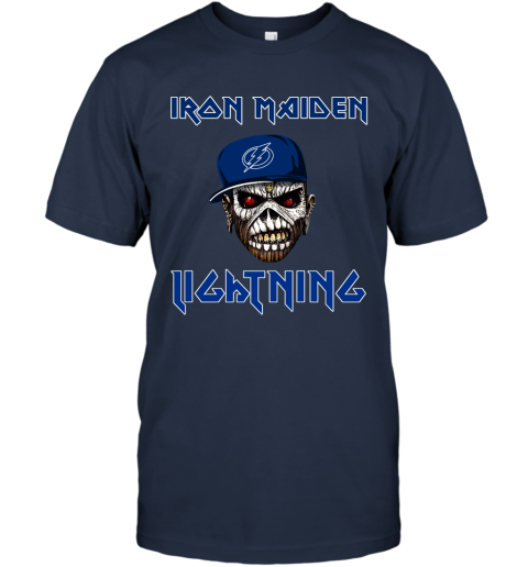 NHL Tampa Bay Lightning Iron Maiden Rock Band Music Hockey Sports jMPQWYzxTXs classic t shirt 2 95 151514 front navy