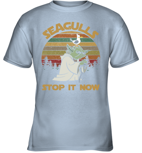 gwhl seagulls stop it now funny yoda star wars vintage shirts youth t shirt 26 front light blue