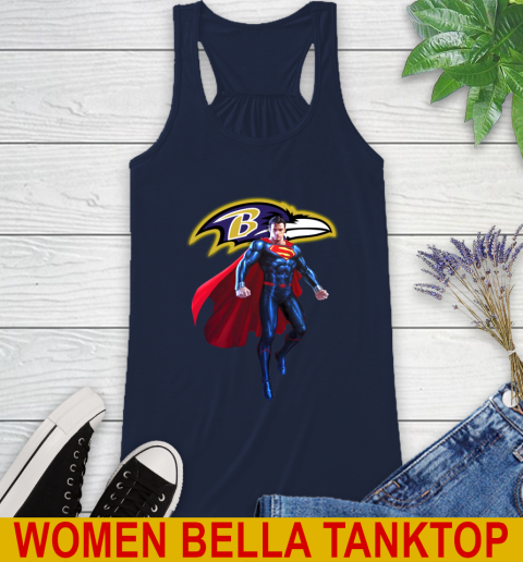 NFL Superman DC Sports Football Baltimore Ravens Racerback Tank 11
