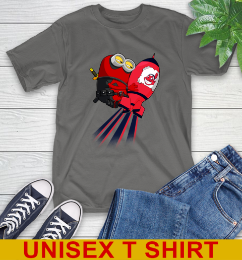 MLB Baseball Cleveland Indians Deadpool Minion Marvel Shirt T-Shirt - Image 11