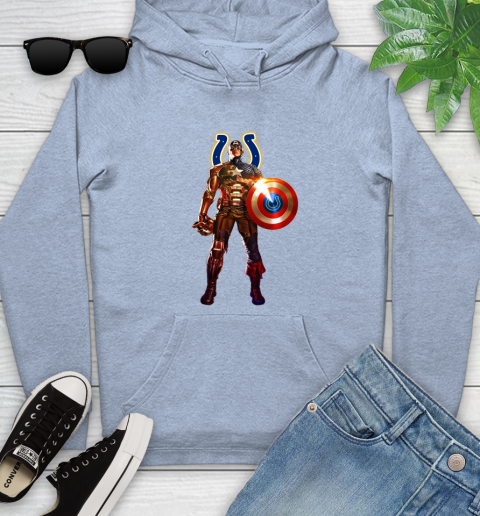 NFL Captain America Marvel Avengers Endgame Football Sports Indianapolis Colts Youth Hoodie 10