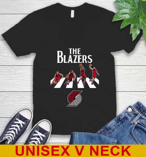 NBA Basketball Portland Trail Blazers The Beatles Rock Band Shirt V-Neck T-Shirt