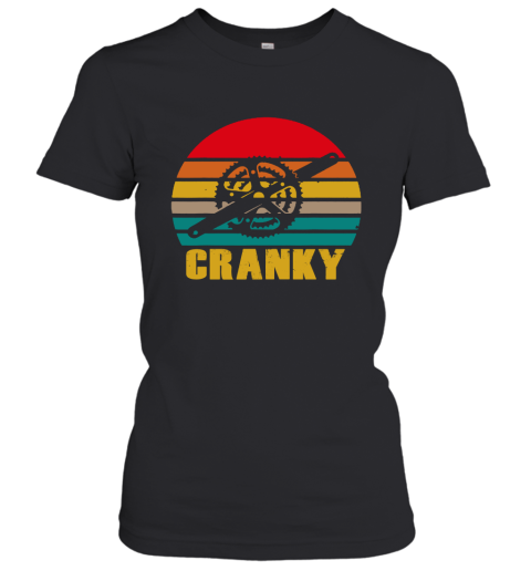 Bicycle Cranky Cycling Lovers Sunset Vintage Women's T-Shirt