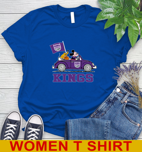 NBA Basketball Sacramento Kings Pluto Mickey Driving Disney Shirt Women's T-Shirt 9