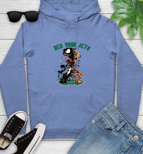 NFL New York Jets Football Venom Groot Guardians Of The Galaxy Youth Hoodie 12