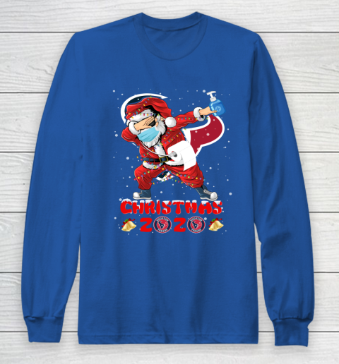 Houston Texans Funny Santa Claus Dabbing Christmas 2020 NFL Long Sleeve T-Shirt 6