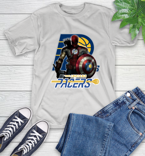 Indiana Pacers NBA Basketball Captain America Thor Spider Man Hawkeye Avengers T-Shirt