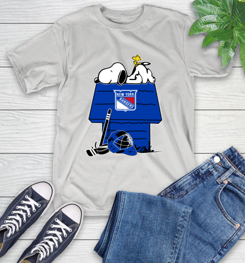 New York Rangers NHL Hockey Snoopy Woodstock The Peanuts Movie T-Shirt