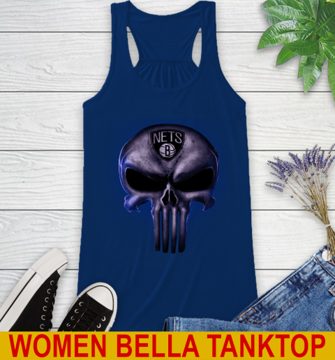 Brooklyn Nets NBA Basketball Punisher Skull Sports Racerback Tank 7