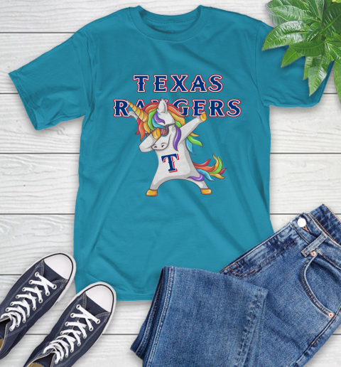 Texas Rangers MLB Baseball Funny Unicorn Dabbing Sports T-Shirt 8