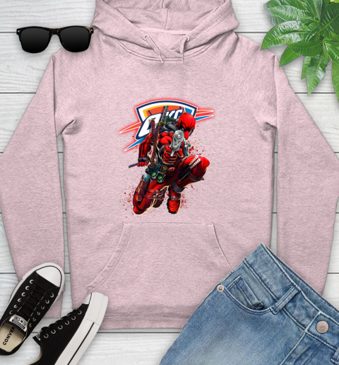 NBA Deadpool Marvel Comics Sports Basketball Oklahoma City Thunder Youth Hoodie 10