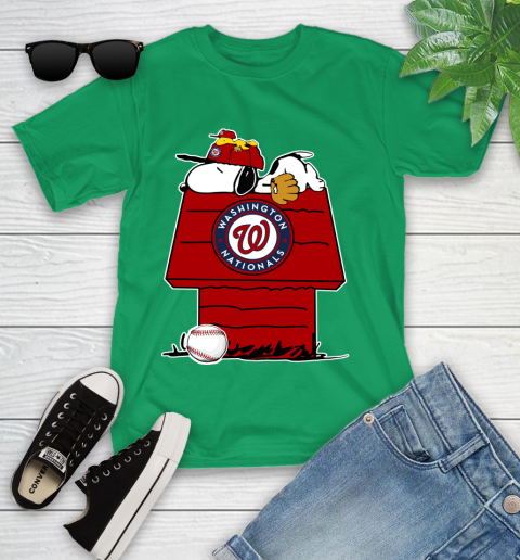 MLB Washington Nationals Snoopy Woodstock The Peanuts Movie Baseball T Shirt_000 Youth T-Shirt 6