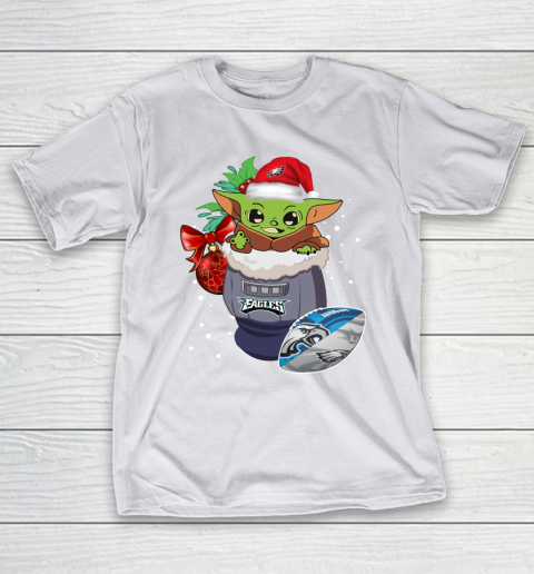 Philadelphia Eagles Christmas Baby Yoda Star Wars Funny Happy NFL T-Shirt 12