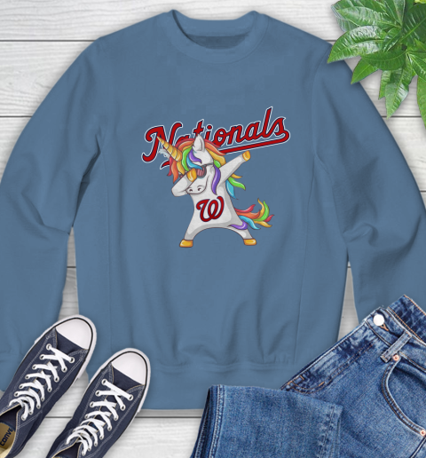 Washington Nationals MLB Baseball Funny Unicorn Dabbing Sports Sweatshirt 7