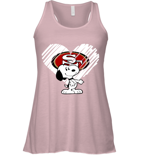uwsp a happy christmas with san francisco 49ers snoopy flowy tank 32 front soft pink