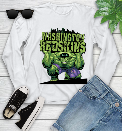 Washington Redskins NFL Football Incredible Hulk Marvel Avengers Sports Youth Long Sleeve
