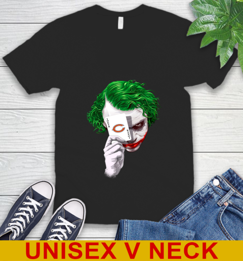 Chicago Bears NFL Football Joker Card Shirt V-Neck T-Shirt